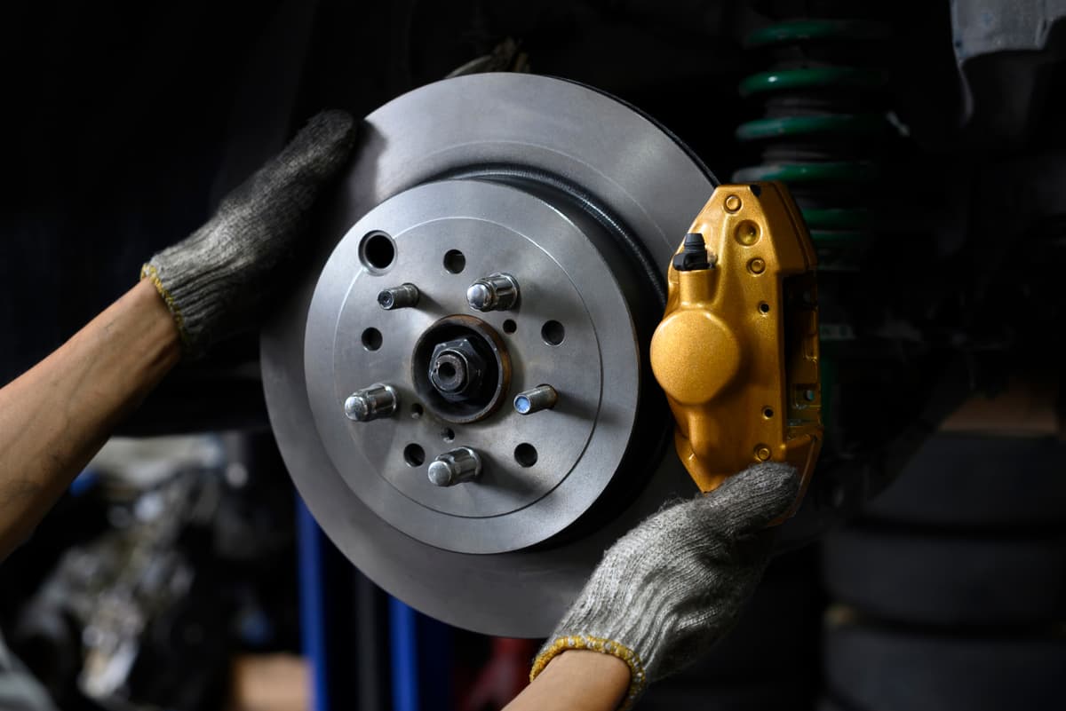 Mechanic working on a car
